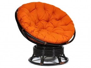 Кресло-качалка Papasan w 23/01 B с подушкой Antique brown, ткань Оранжевый в Каменске-Уральском - kamensk-uralskij.magazin-mebel74.ru | фото