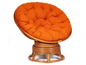 Кресло-качалка Papasan w 23/01 B с подушкой Cognac, ткань Оранжевый в Каменске-Уральском - kamensk-uralskij.magazin-mebel74.ru | фото