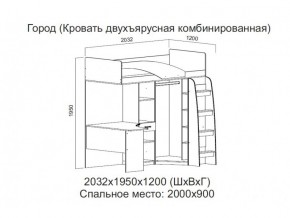 Кровать двухъярусная комбинированная в Каменске-Уральском - kamensk-uralskij.magazin-mebel74.ru | фото